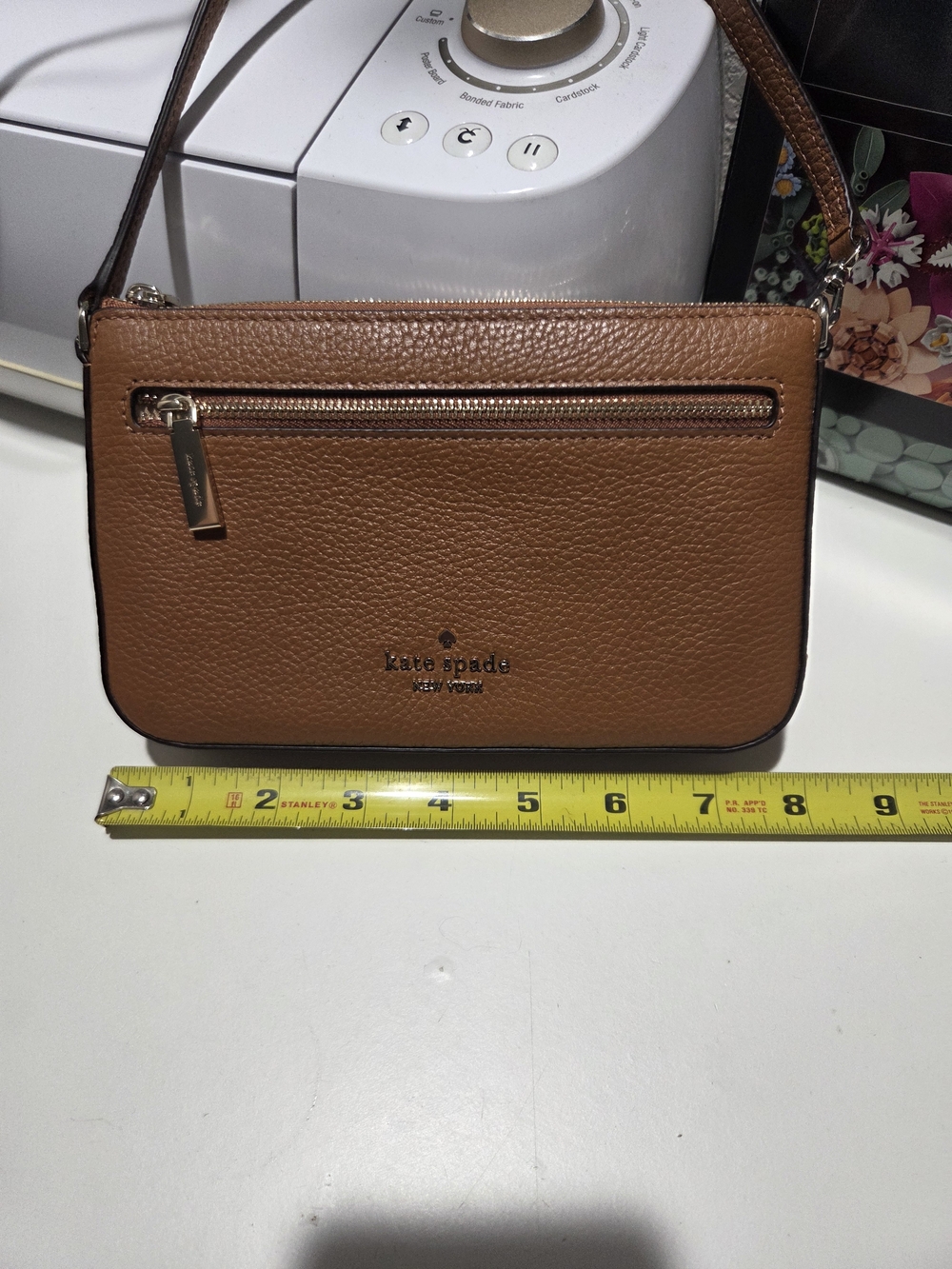 Kate Spade Leila Pebbled Leather Convertible Wristlet Clutch Warm Gingerbread - Picture 3 of 6